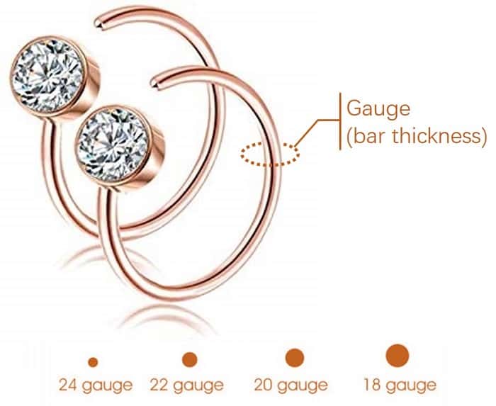 nose ring sizes gauge