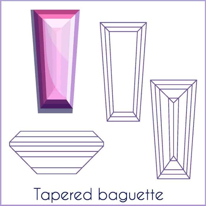 types of diamond cuts Tapered Baguette