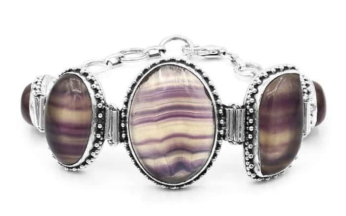 List Popular Gemstones Fluorite silver bracelet