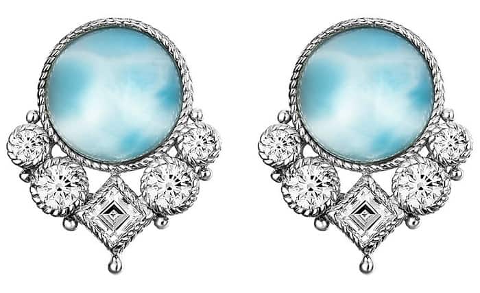 List Popular Gemstones Sterling Silver Larimar Earrings