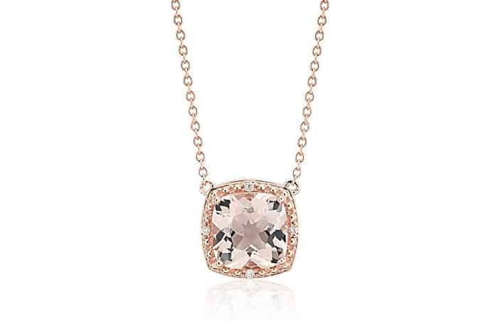 Pink Gemstones List Pink Morganite necklace 14k rose gold