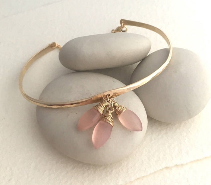 Pink Gemstones List pink chalcedony bangle