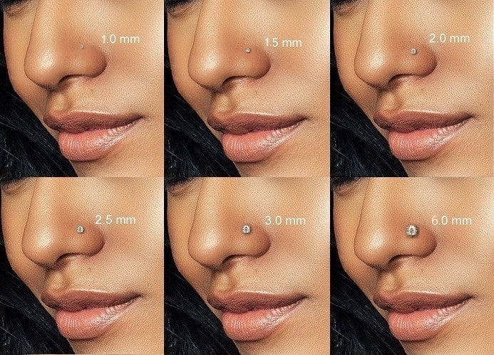 best nose rings sizes diamond