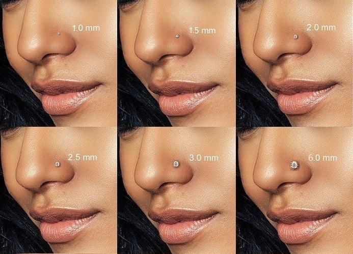 nose stud diamond sizes