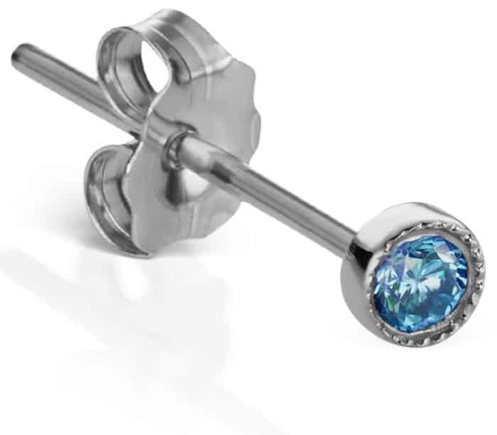 Blue Gemstones Blue Diamond stud earrings
