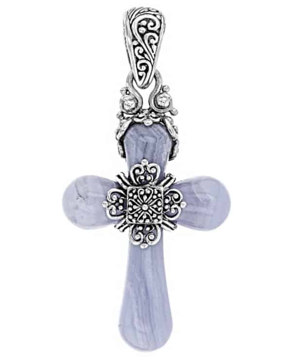 Blue Gemstones blue agate pendant