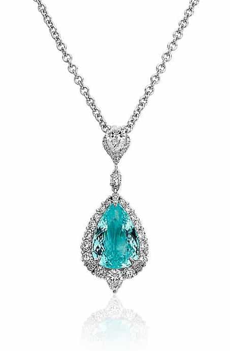 October birthstone Paraiba Tourmaline pendant