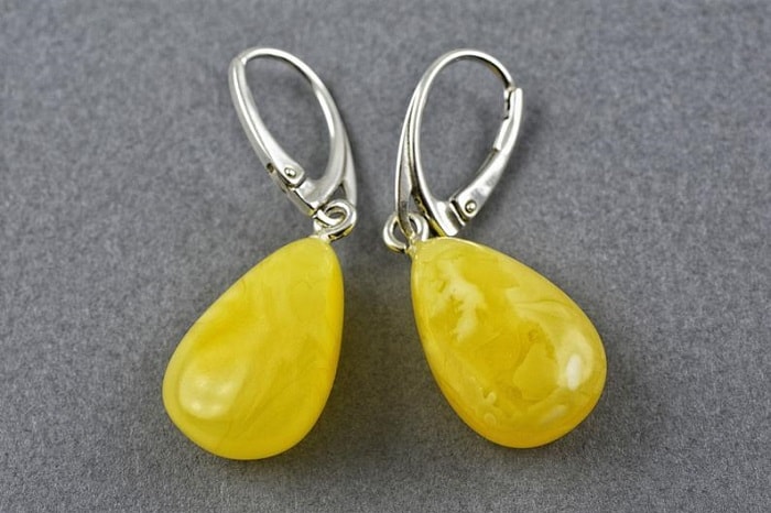 Yellow Gemstones amber earrings