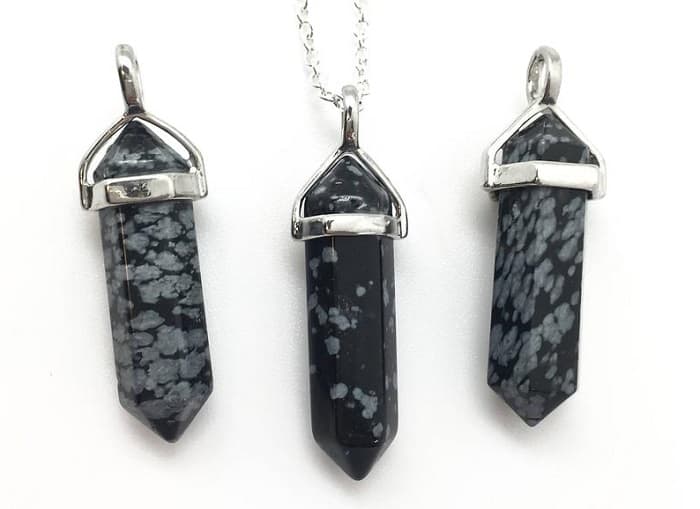 Crystals for grief obsidian necklace