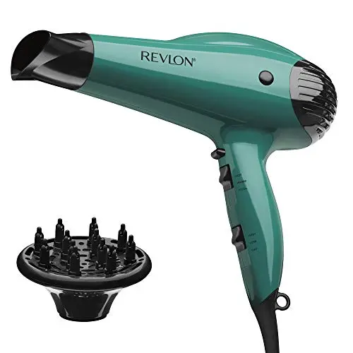 Revlon Volume Booster Hair Dryer in green with diffuser attachment