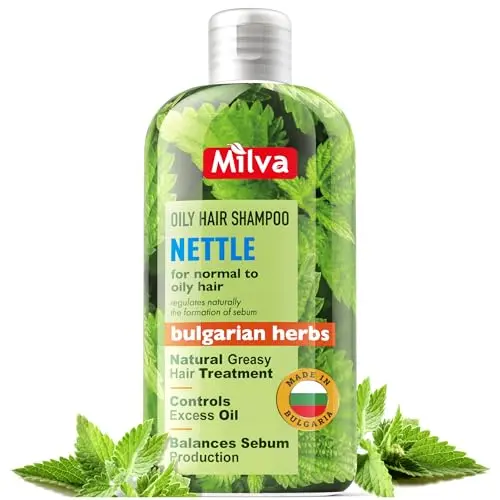 Milva Nettle Shampoo for Oily Hair in a white bottle