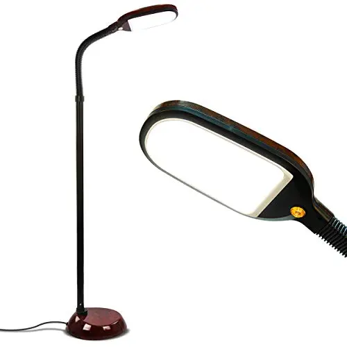 Brightech Litespan floor lamp with flexible gooseneck in Havana Brown finish