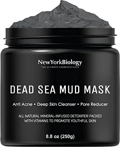New York Biology Dead Sea Mud Mask jar with dark mud