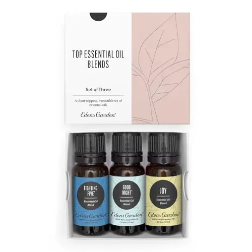 Edens Garden set of three essential oil blends: Fighting Five, Good Night, and Joy