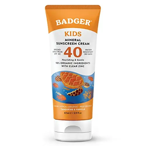 Badger Kids Mineral Sunscreen Cream SPF 40 tube