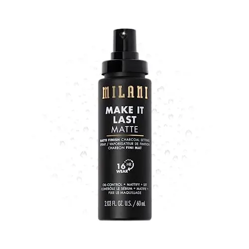 Milani Make It Last Charcoal Matte Setting Spray and Primer bottle