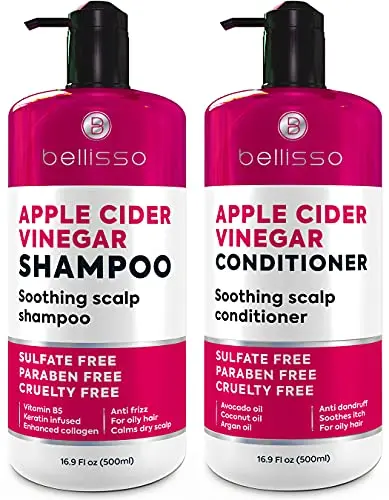 BELLISSO Apple Cider Vinegar Shampoo and Conditioner Set