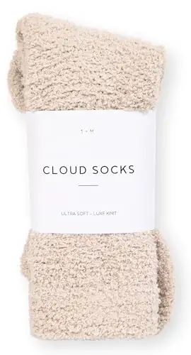 Cozy Socks For Women, ultra-soft fuzzy socks in stone color