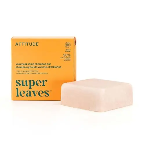 ATTITUDE Volume & Shine shampoo bar with red clay and soy protein.