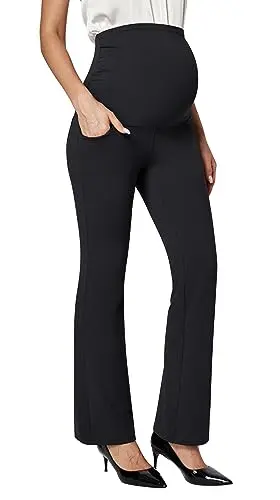 Ewedoos maternity dress pants with shirred sides and pockets