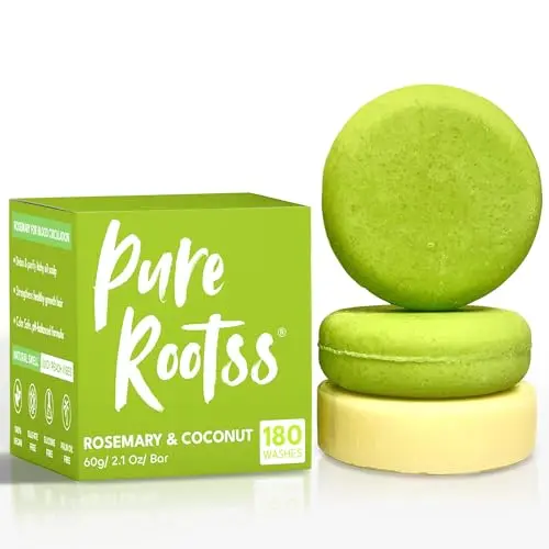 PureRootss rosemary shampoo and conditioner bar set for hair growth