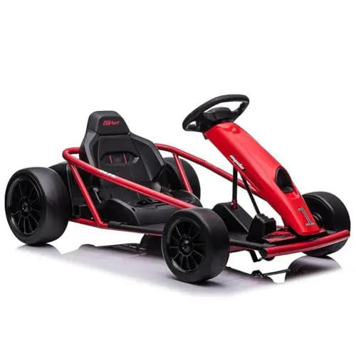 24V dual motor electric go kart for kids in red