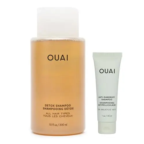 OUAI Detox Shampoo and Anti-Dandruff Shampoo travel size bundle