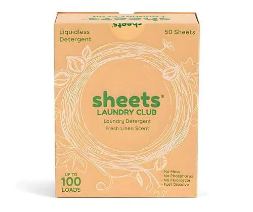Sheets Laundry Club laundry detergent sheets in plastic-free packaging