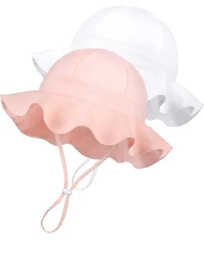 Basic wide brim baby sun hat for boys and girls