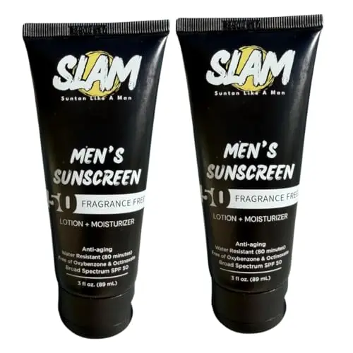 SLAM Men's Sunscreen SPF 50 double pack bottles