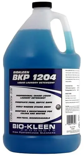 BKP commercial-grade liquid laundry detergent in a gallon jug